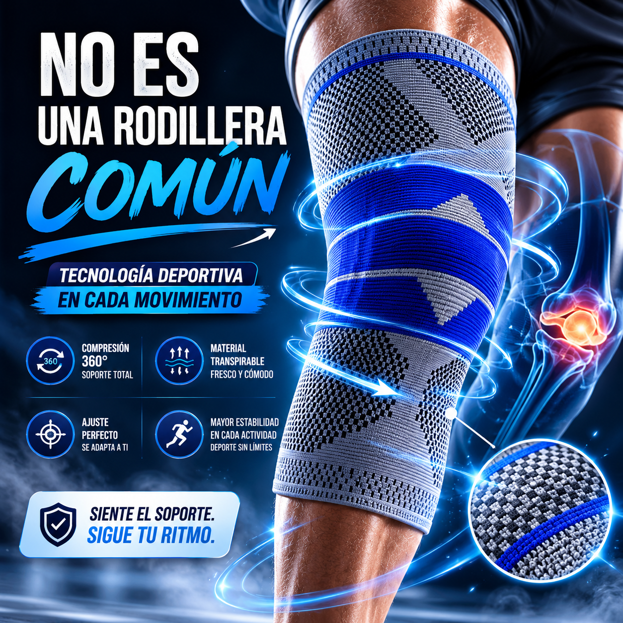 Rodillera deportiva soporte gel